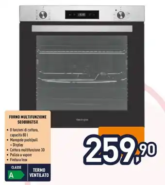 Unieuro FORNO MULTIFUNZIONE SEOB88GTSX offerta