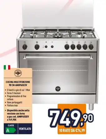 Unieuro CUCINA MULTIFUNZIONE 90 CM AMN965EXV offerta