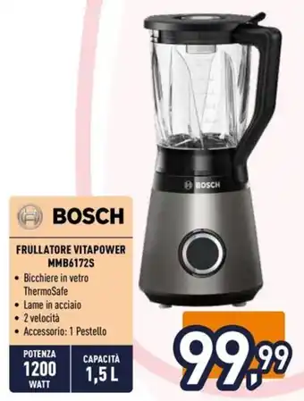 Unieuro BOSCH FRULLATORE VITAPOWER MMB6172S offerta