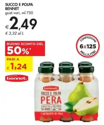 Bennet SUCCO E POLPA BENNET gusti vari, ml 750 offerta