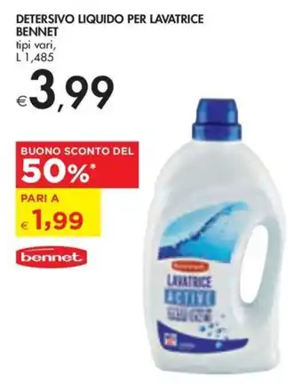 Bennet DETERSIVO LIQUIDO PER LAVATRICE BENNET tipi vari, L 1,485 offerta