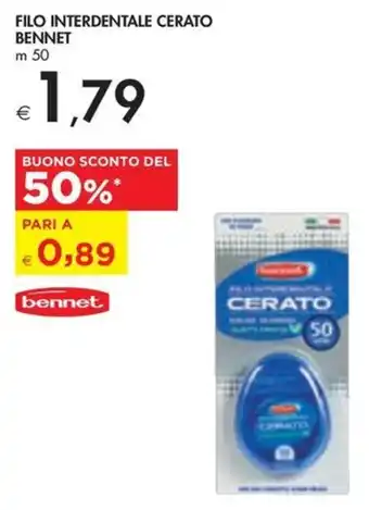 Bennet FILO INTERDENTALE CERATO BENNET m 50 offerta