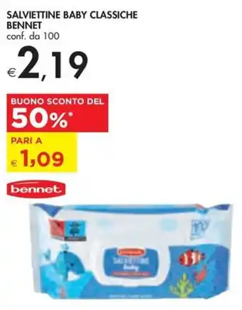 Bennet SALVIETTINE BABY CLASSICHE BENNET conf. da 100 offerta