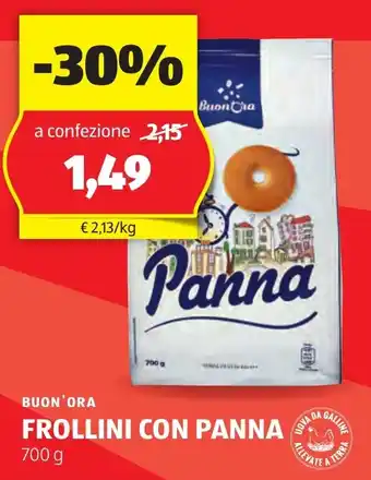 ALDI BUON'ORA FROLLINI CON PANNA 700 g offerta