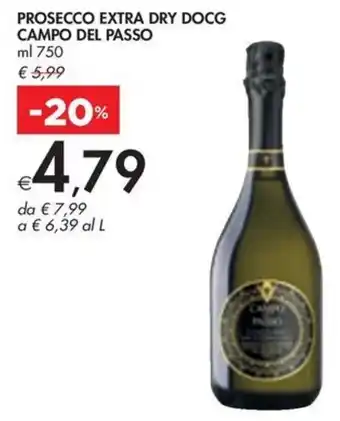 Bennet PROSECCO EXTRA DRY DOCG CAMPO DEL PASSO ml 750 offerta