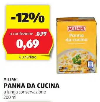 MILSANI PANNA DA CUCINA a lunga conservazione 200 ml