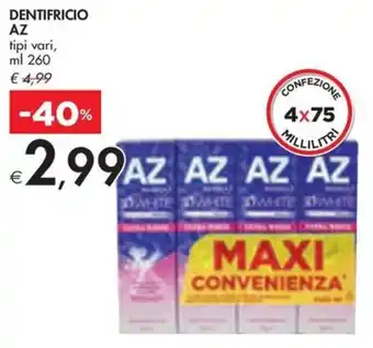 Bennet DENTIFRICIO AZ tipi vari, ml 260 offerta
