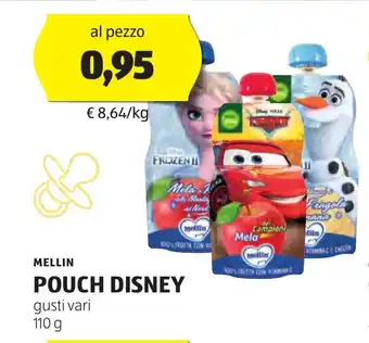 ALDI MELLIN POUCH DISNEY gusti vari 110 g offerta