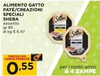 Alì Supermercati ALIMENTO GATTO PATÉ/CREAZIONI SPECIALI SHEBA assortito gr 85 offerta