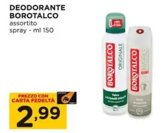 Alì Supermercati DEODORANTE BOROTALCO assortito spray - ml 150 offerta