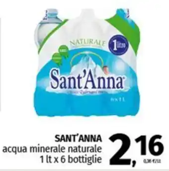 SANT'ANNA acqua minerale naturale 1 lt x 6 bottiglie
