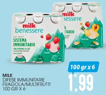SpesAmica MILK DIFESE IMMUNITARIE FRAGOLA/MULTIFRUTTI 100 GR X 6 offerta
