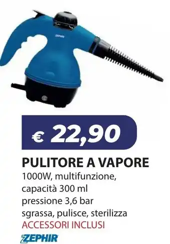 PULITORE A VAPORE 1000W, multifunzione,