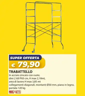 TRABATTELLO dim L169 P65 cm, max 2,18mt,