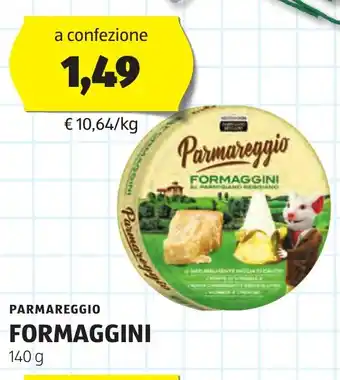 ALDI PARMAREGGIO FORMAGGINI 140 g offerta