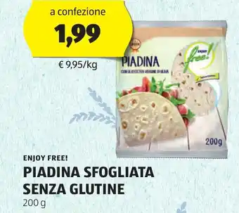 ALDI ENJOY FREE! PIADINA SFOGLIATA SENZA GLUTINE 200 g offerta