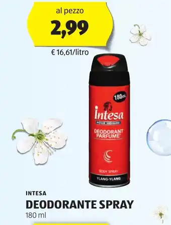 ALDI INTESA DEODORANTE SPRAY 180 ml offerta