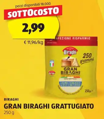 ALDI BIRAGHI GRAN BIRAGHI GRATTUGIATO 250 g offerta