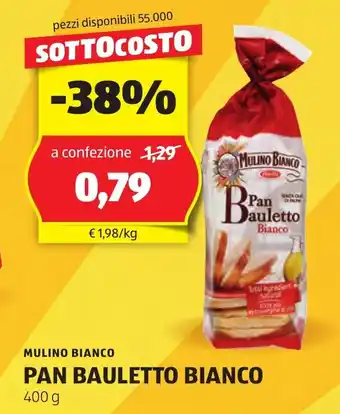 ALDI MULINO BIANCO PAN BAULETTO BIANCO 400 g offerta