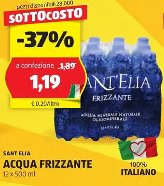 ALDI SANT ELIA ACQUA FRIZZANTE 12 x 500 ml offerta