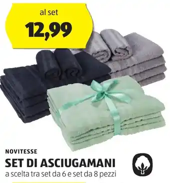 ALDI NOVITESSE SET DI ASCIUGAMANI offerta