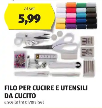 FILO PER CUCIRE E UTENSILI DA CUCITO a scelta tra diversi set