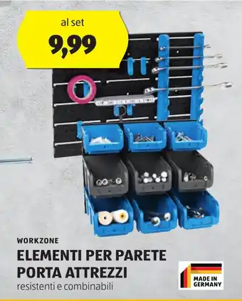 ALDI WORKZONE ELEMENTI PER PARETE PORTA ATTREZZI offerta