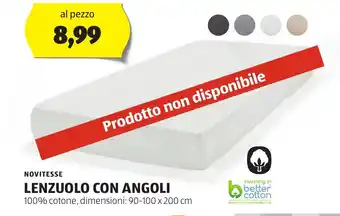 ALDI NOVITESSE LENZUOLO CON ANGOLI offerta