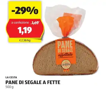 ALDI LA CESTA PANE DI SEGALE A FETTE 500 g offerta