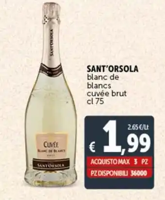 SANT'ORSOLA blanc de blancs cuvée brut cl 75