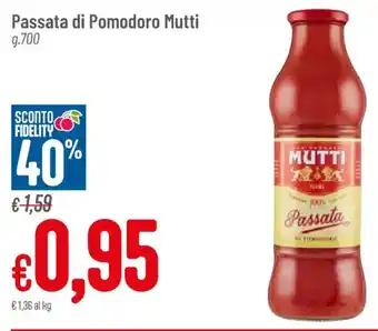 Pan Passata di Pomodoro Mutti g 700 offerta