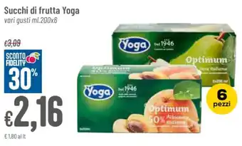 Pan Succhi di frutta Yoga vari gusti ml.200x6 offerta