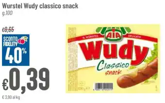 Wurstel Wudy classico snack g.100