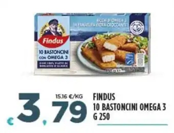 Deco Superfreddo FINDUS 10 BASTONCINI OMEGA 3 G 250 offerta