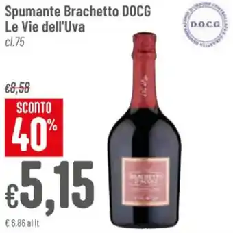 Pan Spumante Brachetto DOCG Le Vie dell'Uva cl.75 offerta