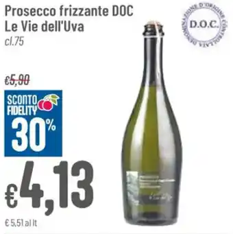 Pan Prosecco frizzante DOC Le Vie dell'Uva cl.75 offerta