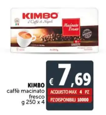 Gourmet Déco KIMBO caffè macinato fresco g 250 x 4 offerta