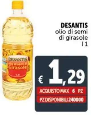 Gourmet Déco DESANTIS olio di semi di girasole l 1 offerta