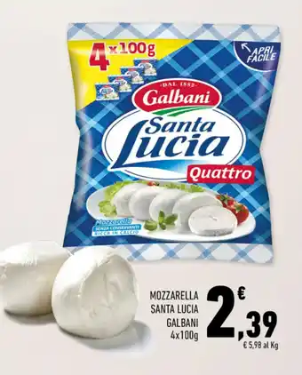 Conad MOZZARELLA SANTA LUCIA GALBANI 4x100g offerta