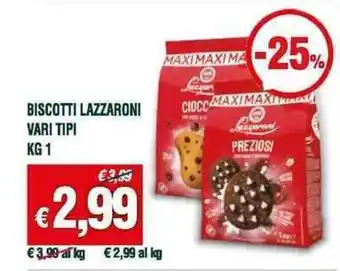 Banco Fresco BISCOTTI LAZZARONI VARI TIPI KG 1 offerta