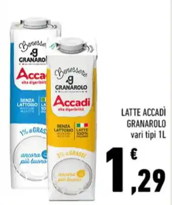 Conad LATTE ACCADI GRANAROLO vari tipi 1L offerta