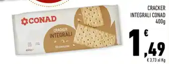 Conad CRACKER INTEGRALI CONAD 400g offerta