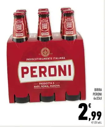 Conad BIRRA PERONI 6x33cl offerta