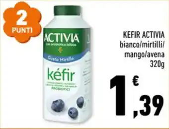 Conad KEFIR ACTIVIA bianco/mirtilli/ mango/avena 320g offerta