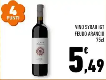 Conad VINO SYRAH IGT FEUDO ARANCIO 75cl offerta