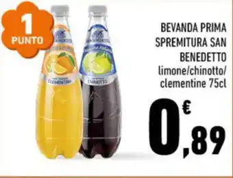 Conad BEVANDA PRIMA SPREMITURA SAN BENEDETTO limone/chinotto/ clementine 75cl offerta