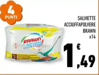 Conad SALVIETTE ACCIUFFAPOLVERE BRAWN x14 offerta