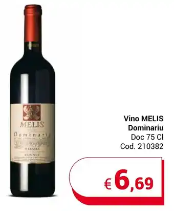 Centro Cash Vino MELIS Dominariu Doc 75 Cl offerta