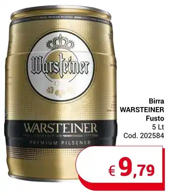 Centro Cash Birra WARSTEINER Fusto 5 Lt offerta
