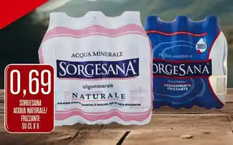 Supermercati Pasquale Prisco SORGESANA ACQUA NATURALE/ FRIZZANTE 50 CL X 6 offerta